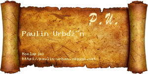 Paulin Urbán névjegykártya